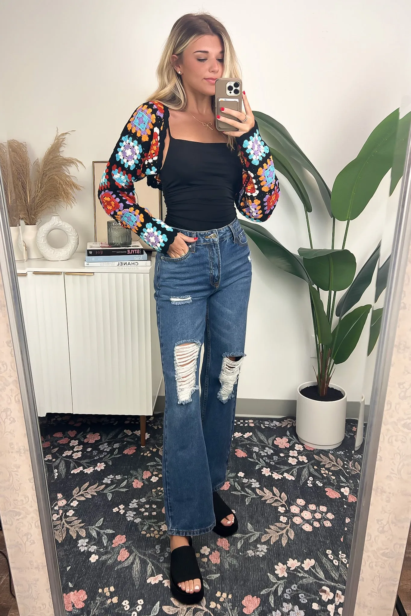 Lucinna Boho Crochet Multi Color Shrug sold by Madison + Mallory product image thumbnail 3