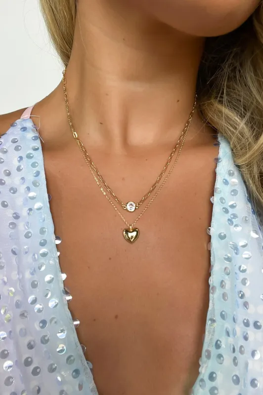 Effective Charm Heart Layered Chain Necklace sold by Madison + Mallory