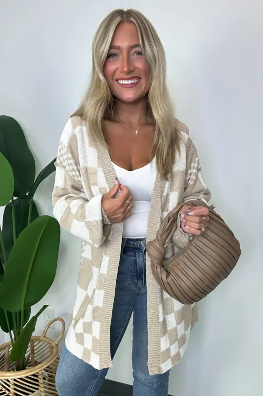 Coffeehouse Multi Check Cardigan - FINAL SALE sold by Madison + Mallory