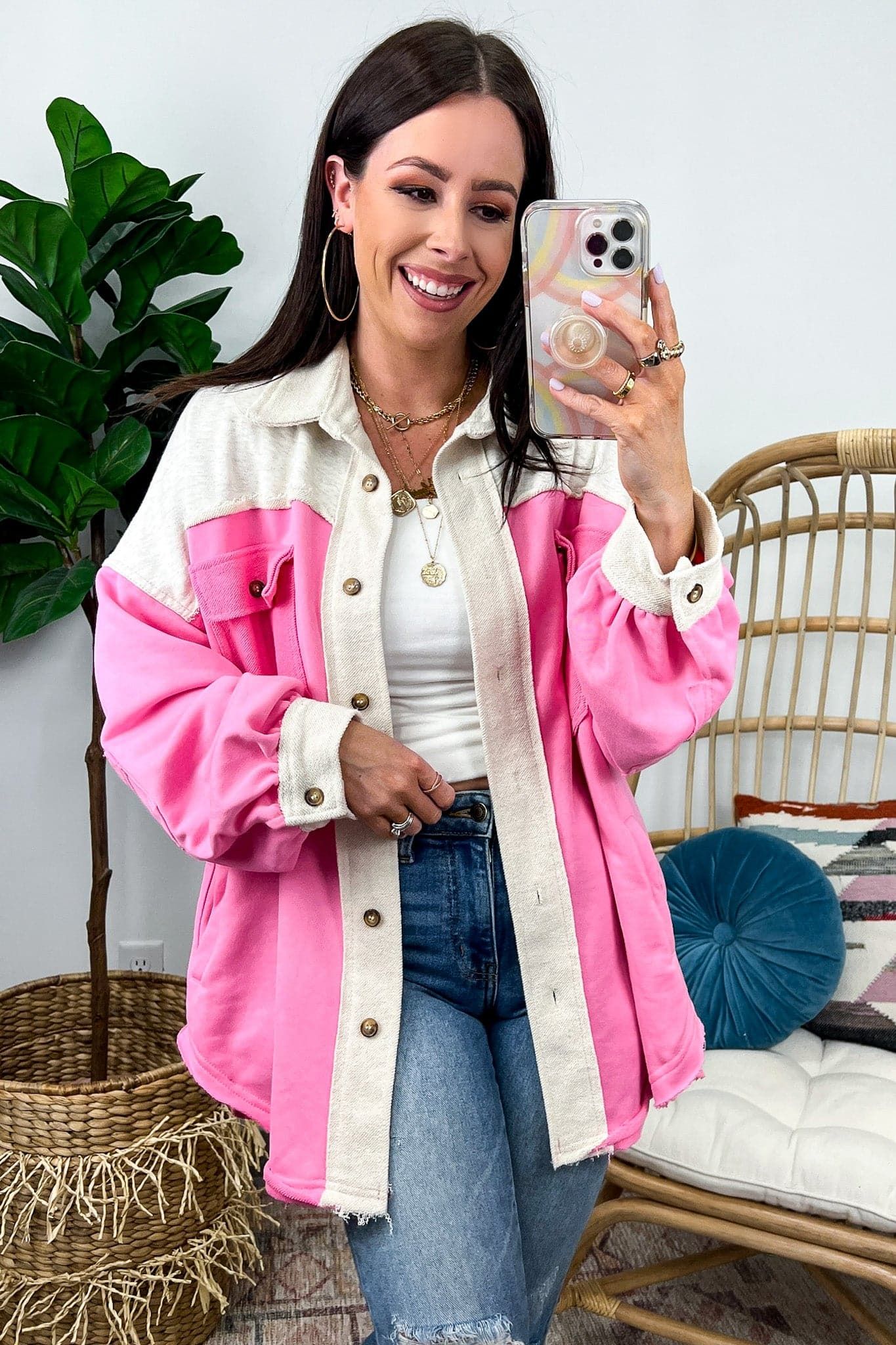 Style Starter Color Block Oversized Shacket - FINAL SALE sold by Madison + Mallory product image thumbnail 3