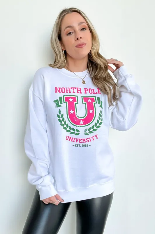 North Pole University Oversized Graphic Sweatshirt - FINAL SALE sold by Madison + Mallory