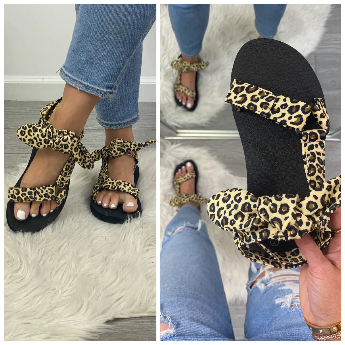 A Little Fierce Velcro Bow Sandals - FINAL SALE sold by Madison + Mallory