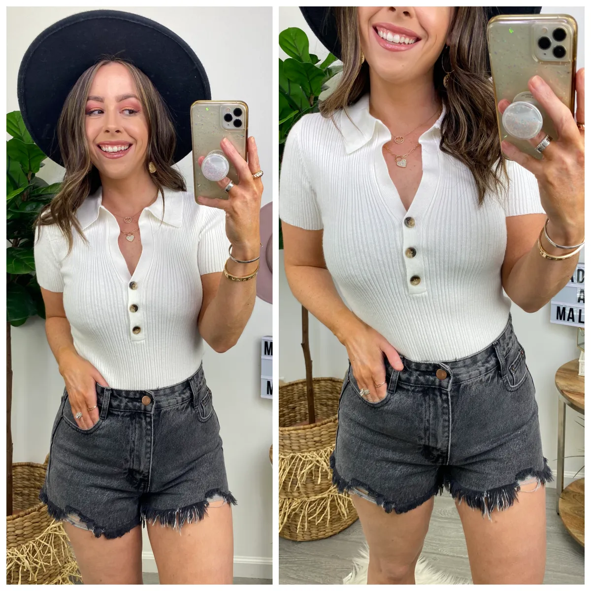 Just the One Short Sleeve Button Bodysuit sold by Madison + Mallory product image thumbnail 2