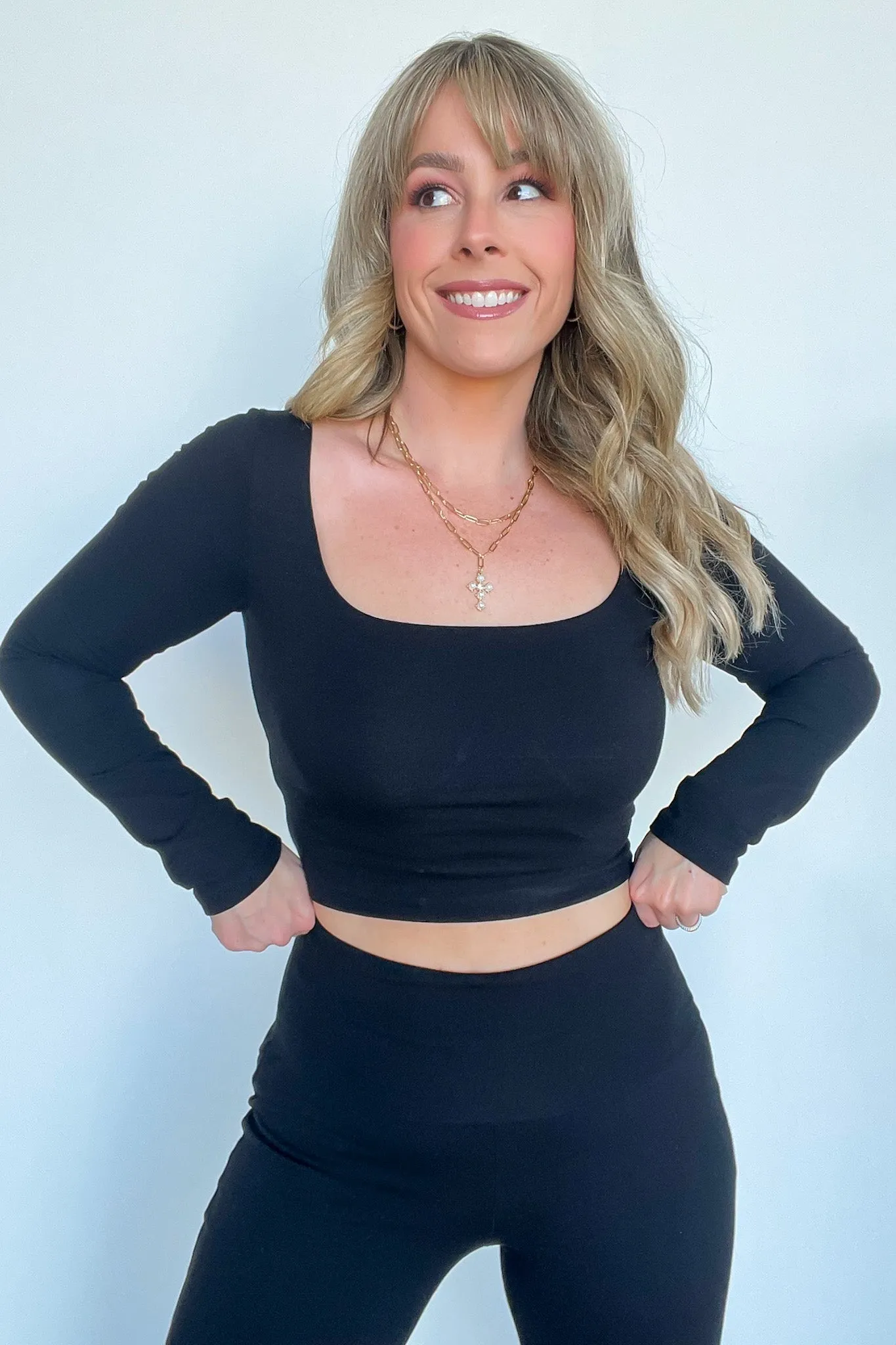 Ayanah Long Sleeve Double Layer Top - FINAL SALE sold by Madison + Mallory