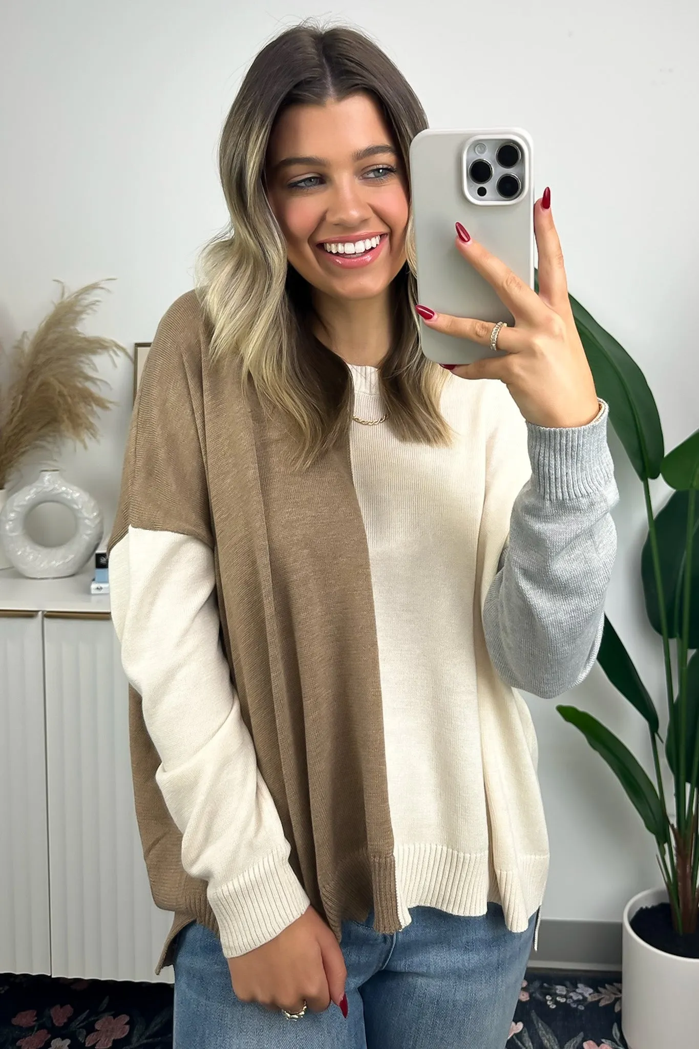 Keep it Interesting Color Block Knit Relaxed Sweater - FINAL SALE sold by Madison + Mallory product image thumbnail 3