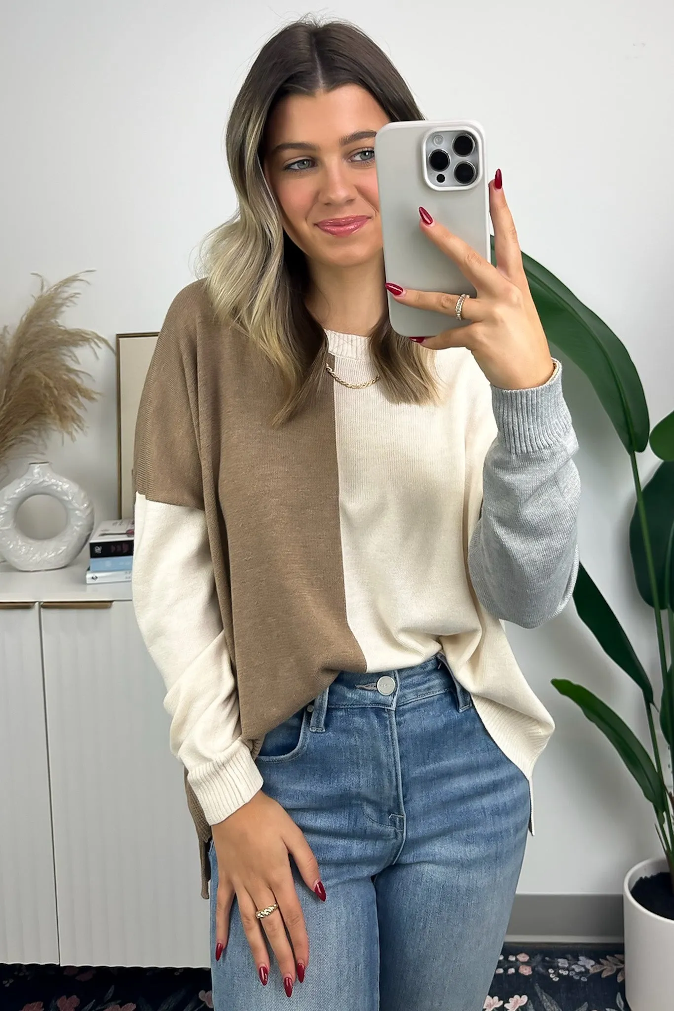 Keep it Interesting Color Block Knit Relaxed Sweater - FINAL SALE sold by Madison + Mallory