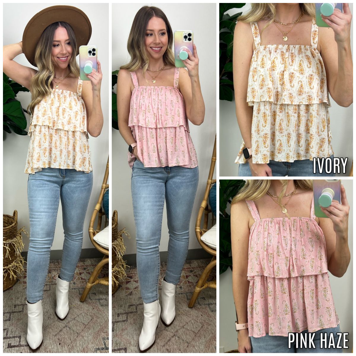 Beautiful Muse Floral Tiered Tank Top - FINAL SALE sold by Madison + Mallory