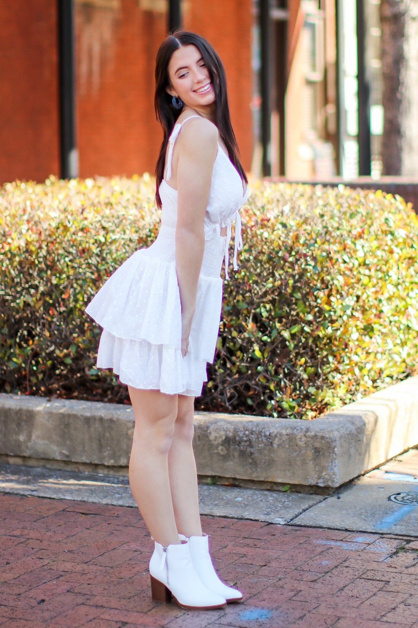 Sunny Approach Eyelet Cutout Tiered Dress - FINAL SALE sold by Madison + Mallory product image thumbnail 3