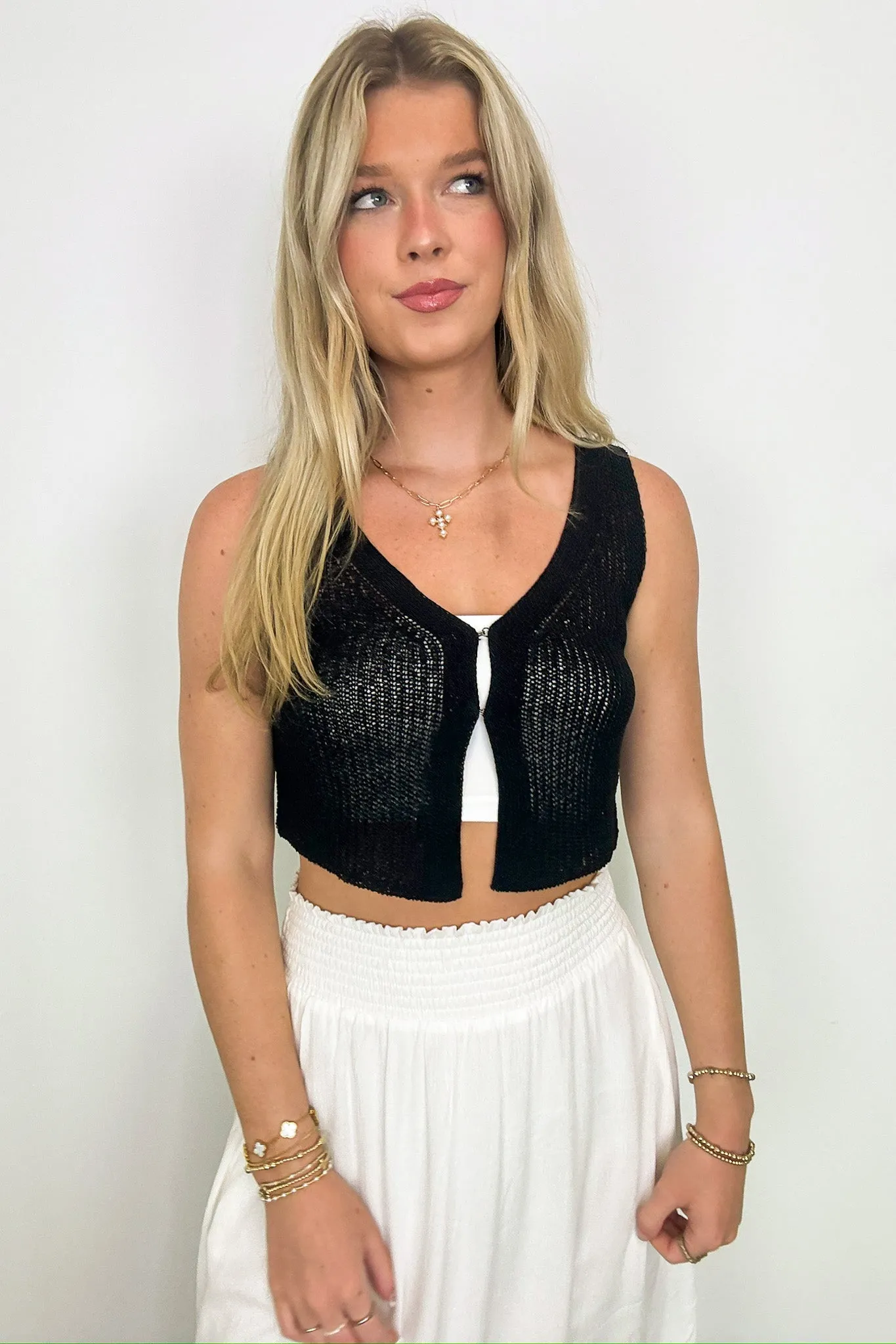 Lilianna Front Hook Knit Sweater Vest sold by Madison + Mallory