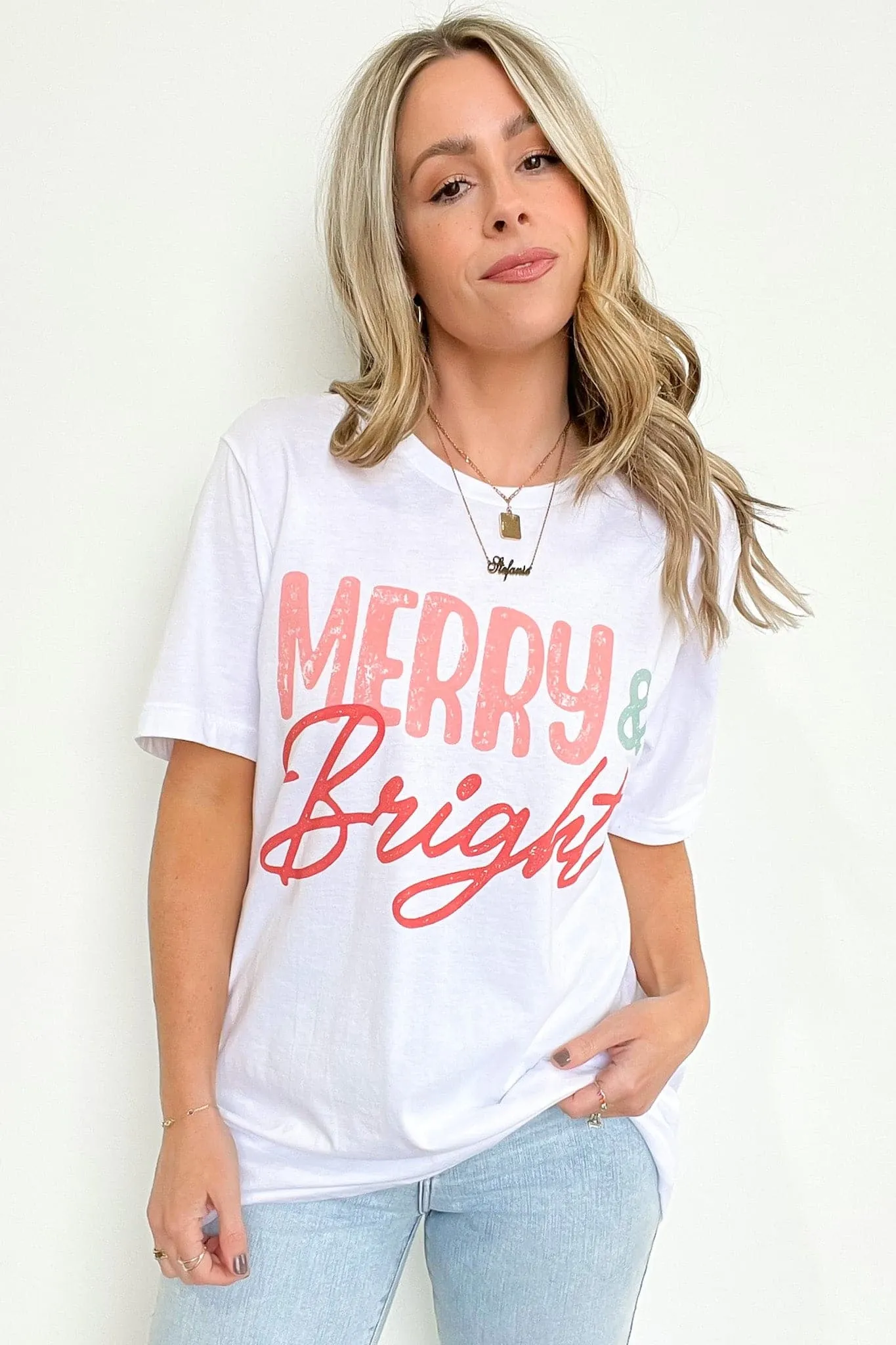 Merry and Bright Oversized Graphic Tee - FINAL SALE sold by Madison + Mallory product image thumbnail 3