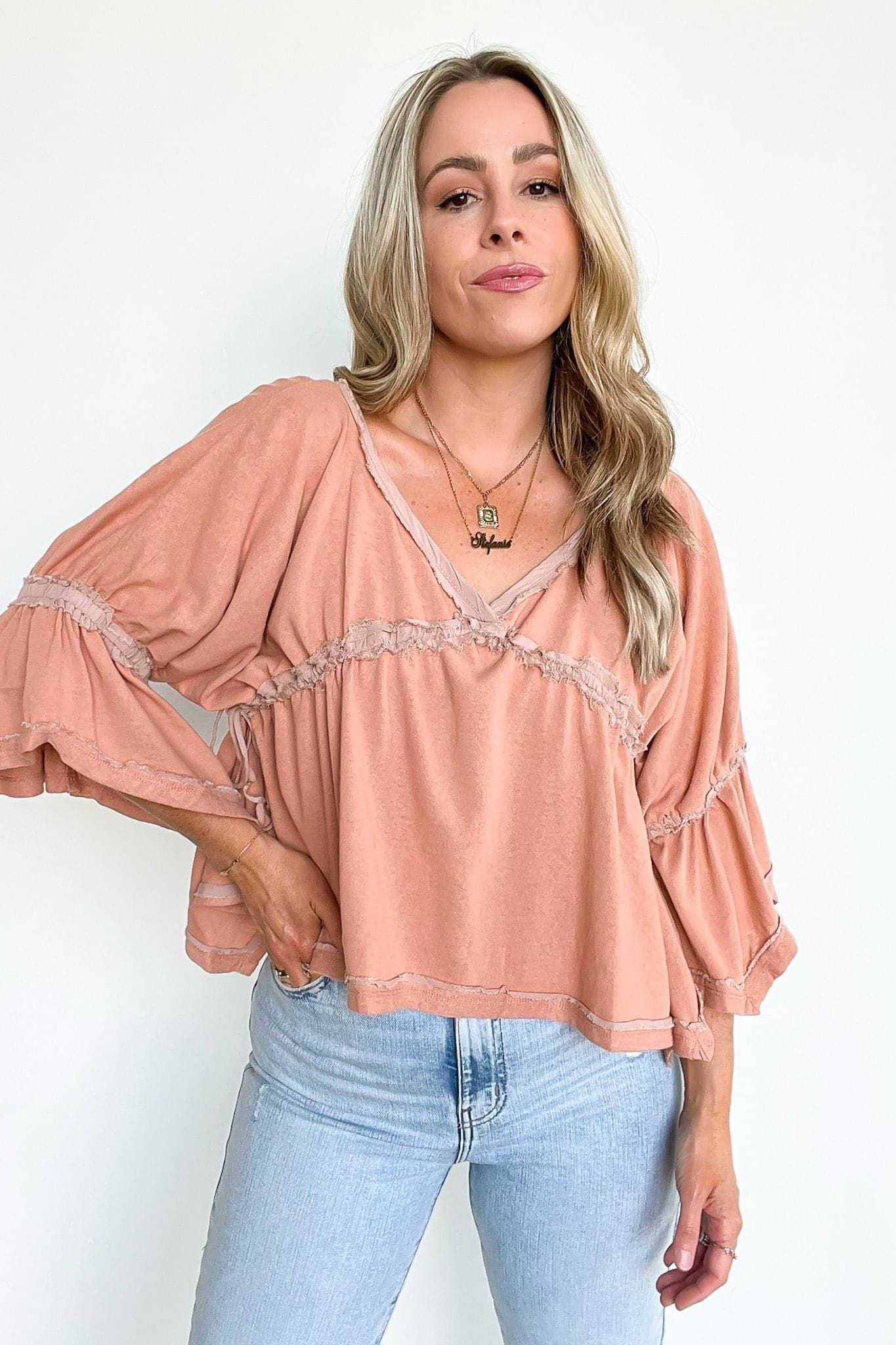 Nonie Flowy Raw Edge Top - FINAL SALE sold by Madison + Mallory product image thumbnail 4