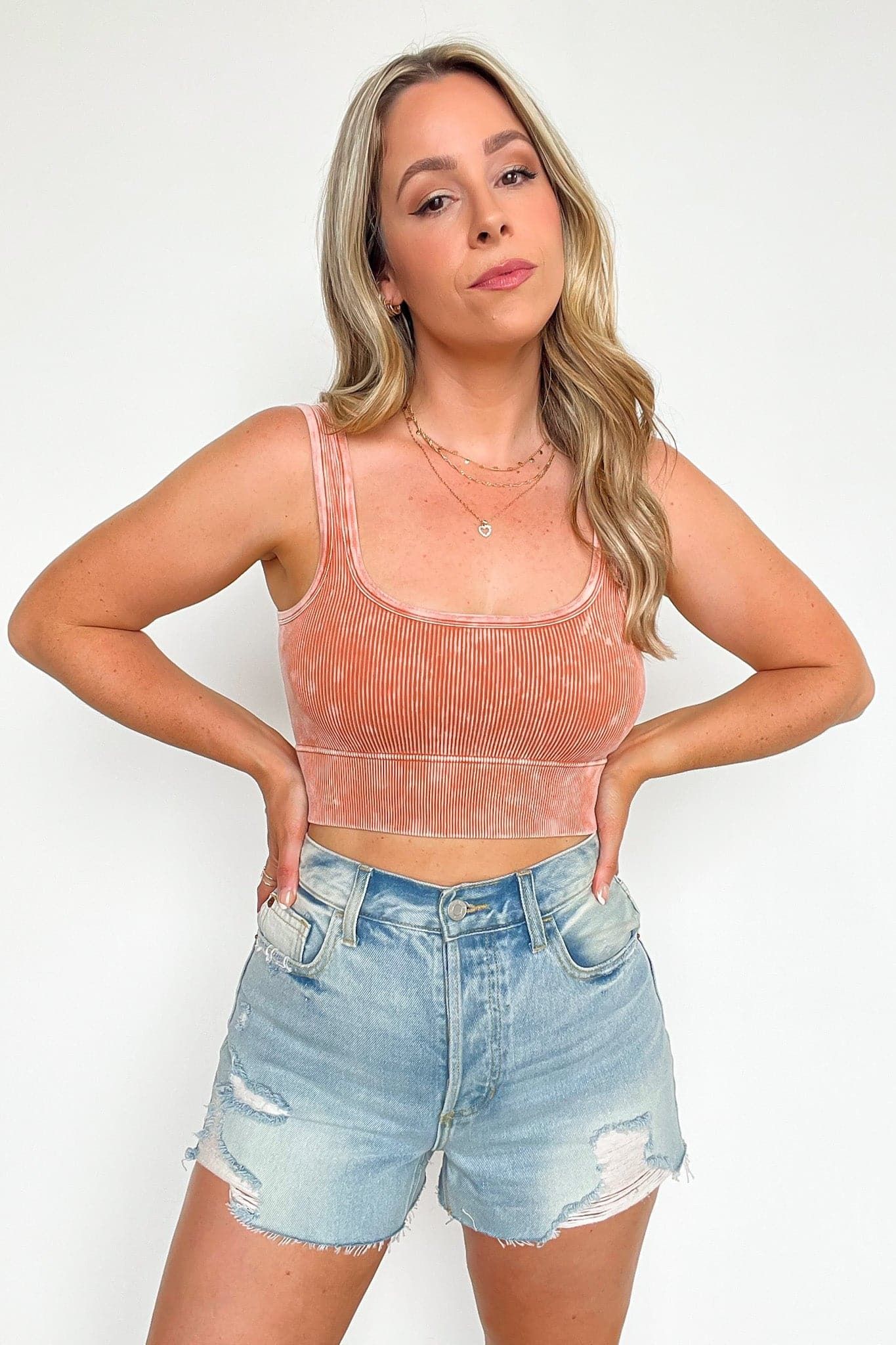 Anielle Washed Ribbed Cropped Bra Top sold by Madison + Mallory product image thumbnail 4