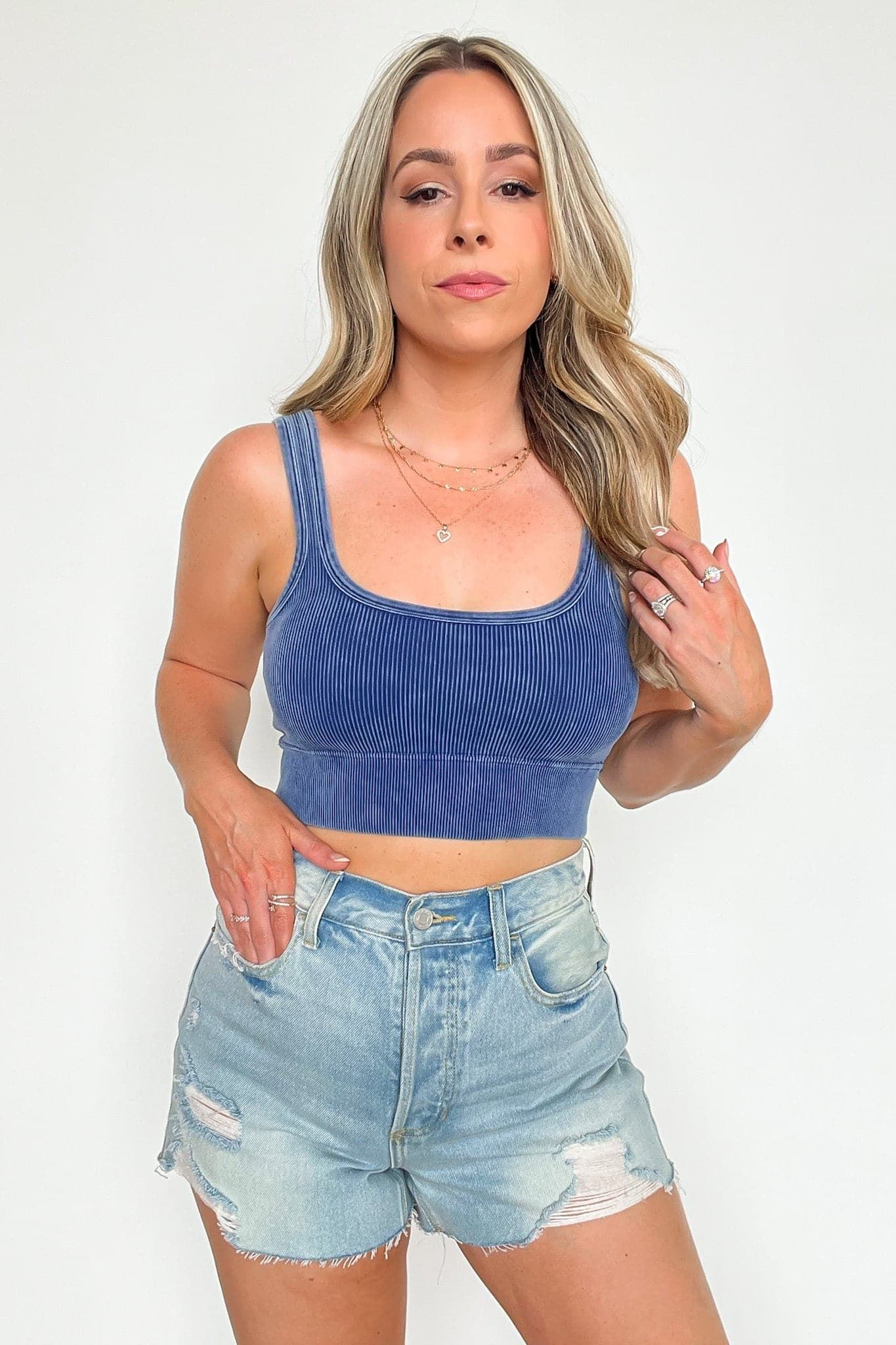 Anielle Washed Ribbed Cropped Bra Top sold by Madison + Mallory product image thumbnail 15