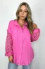 Desiree Crochet Sleeve Button Down Top - FINAL SALE sold by Madison + Mallory