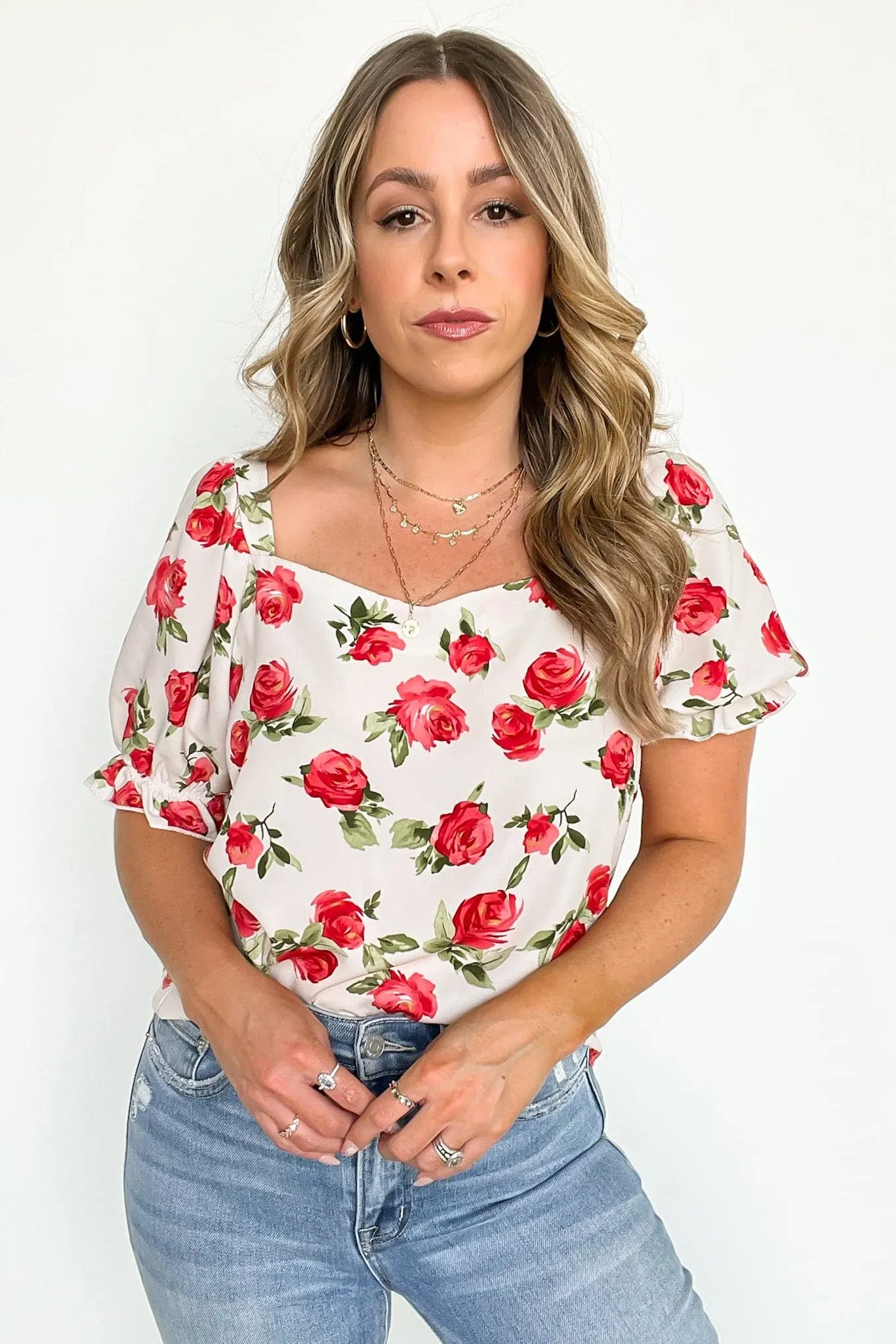 Sweetly Blooming Floral Puff Sleeve Top - FINAL SALE sold by Madison + Mallory product image thumbnail 3