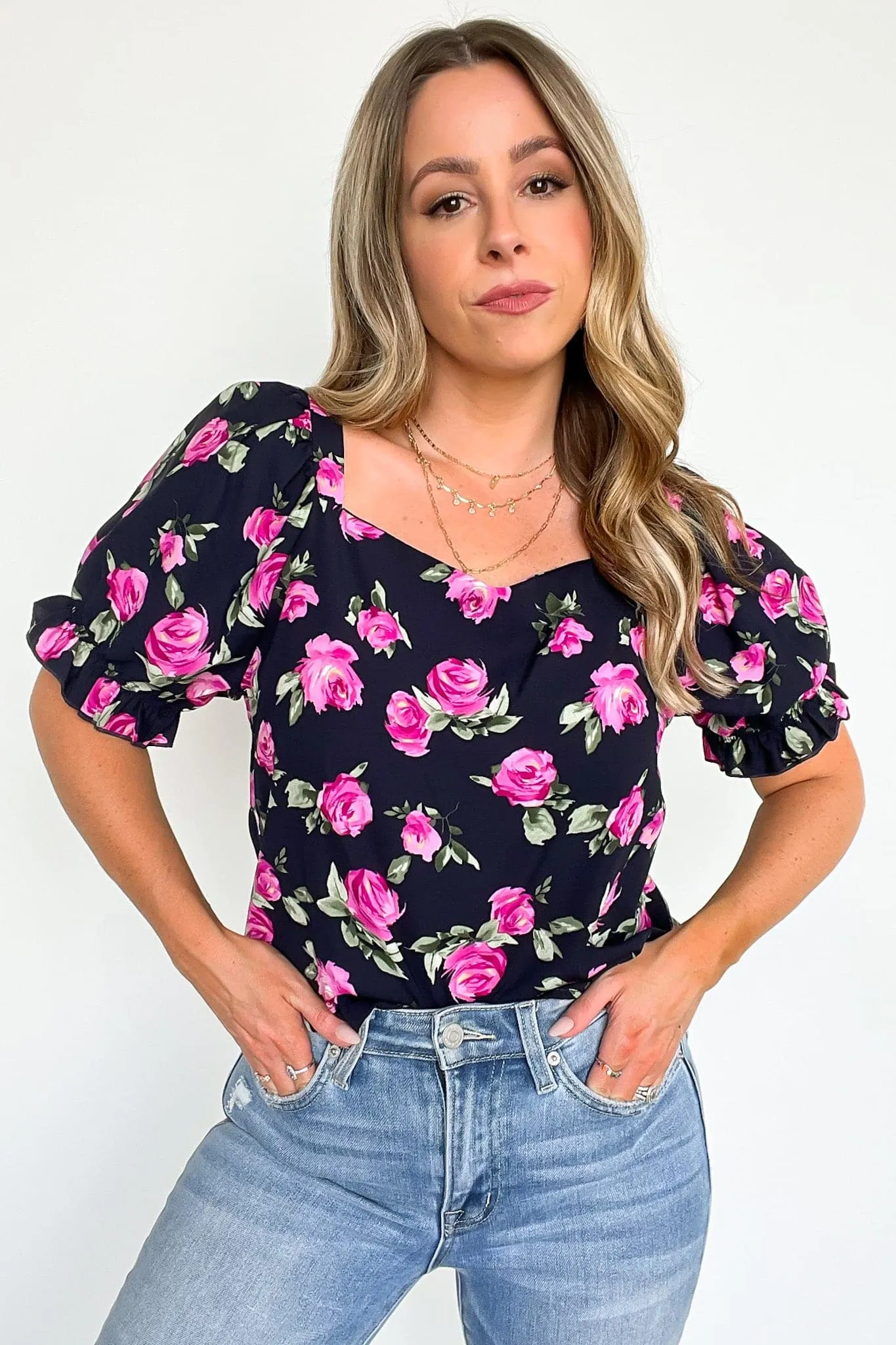 Sweetly Blooming Floral Puff Sleeve Top - FINAL SALE sold by Madison + Mallory product image thumbnail 4