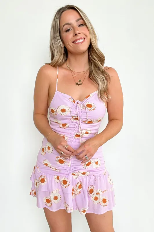 Garden Blooms Floral Ruched Ruffle Dress - FINAL SALE sold by Madison + Mallory