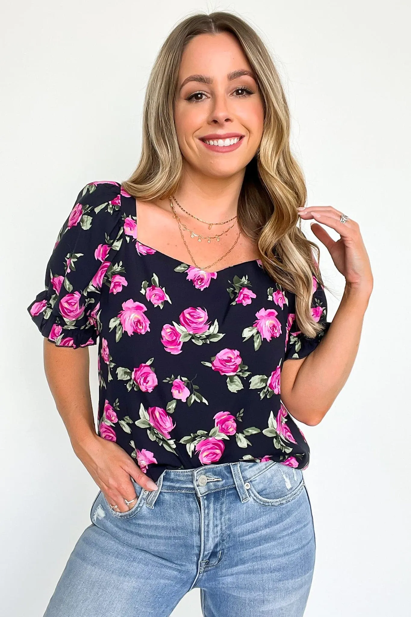 Sweetly Blooming Floral Puff Sleeve Top - FINAL SALE sold by Madison + Mallory product image thumbnail 2