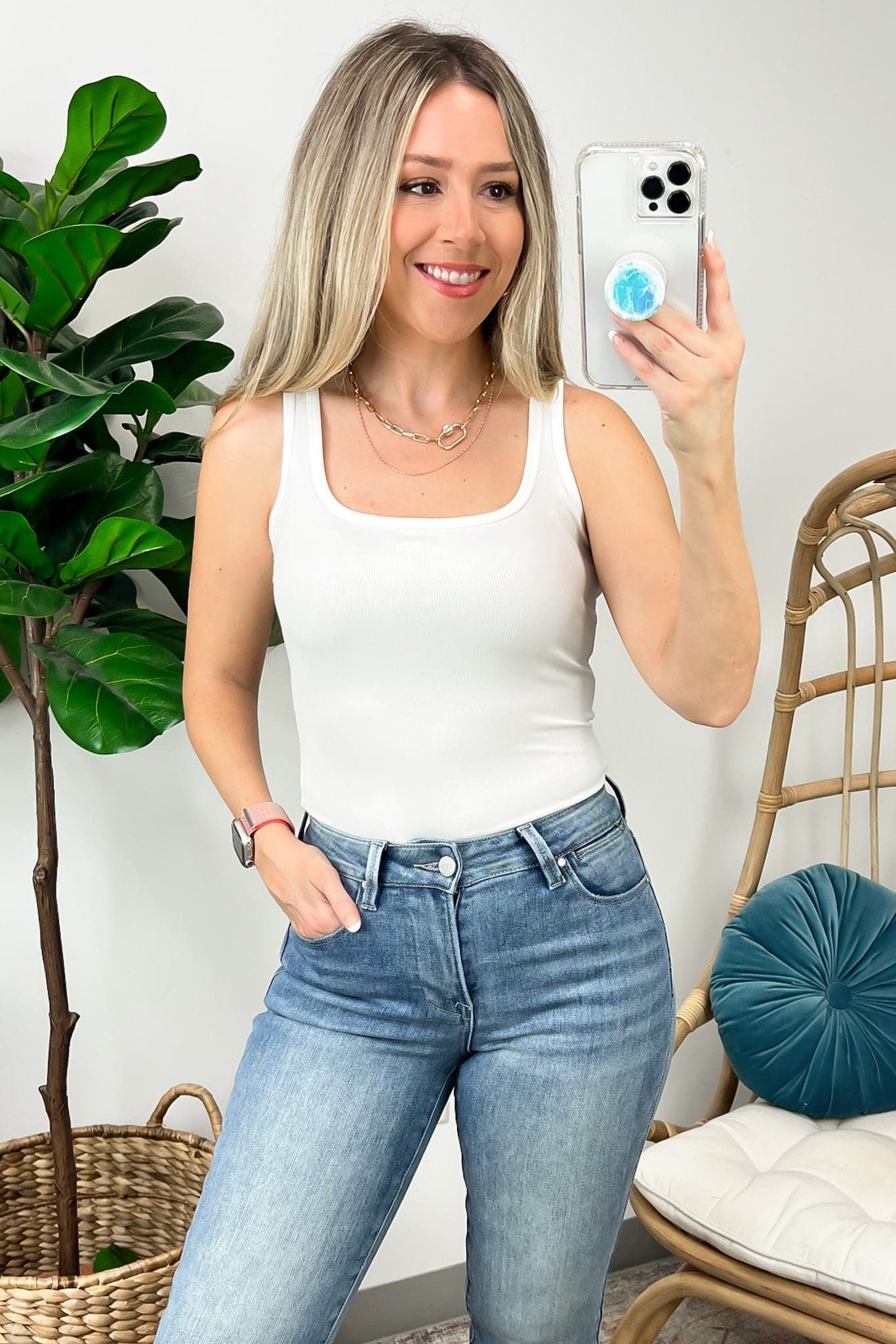 Anisi Square Neck Ribbed Tank Top - FINAL SALE sold by Madison + Mallory product image thumbnail 3