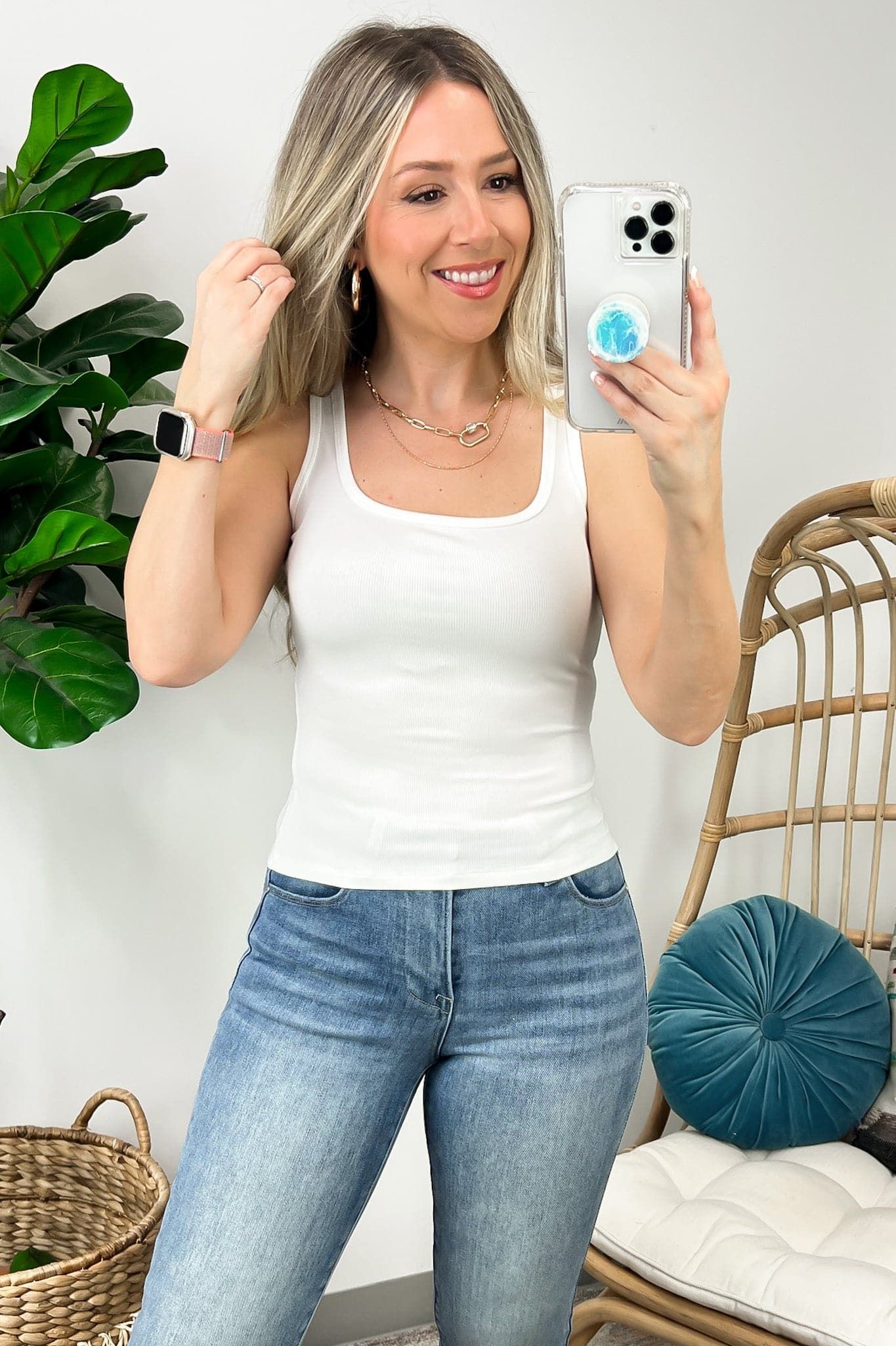 Anisi Square Neck Ribbed Tank Top - FINAL SALE sold by Madison + Mallory product image thumbnail 2