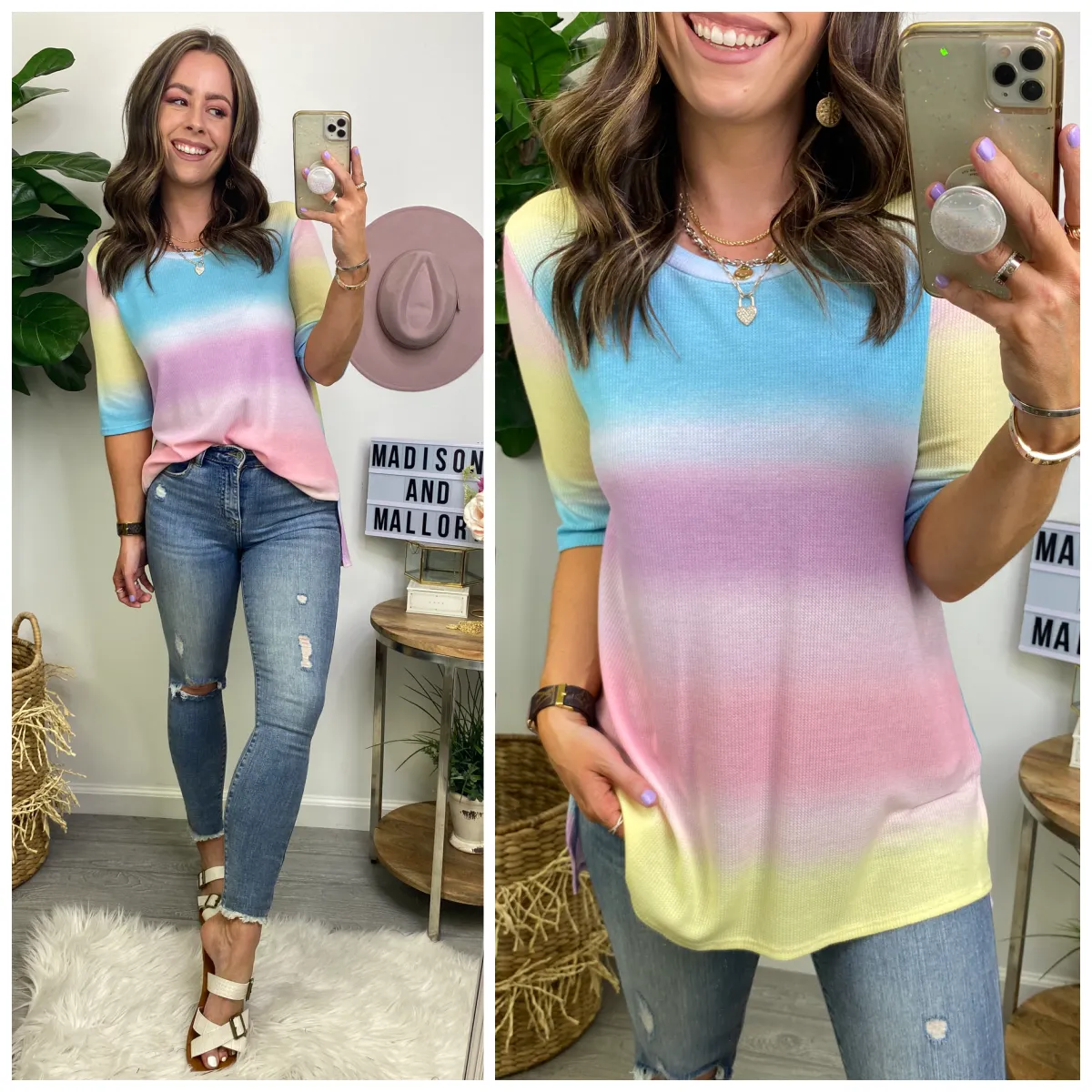 Lenia Tie Dye Top - FINAL SALE sold by Madison + Mallory