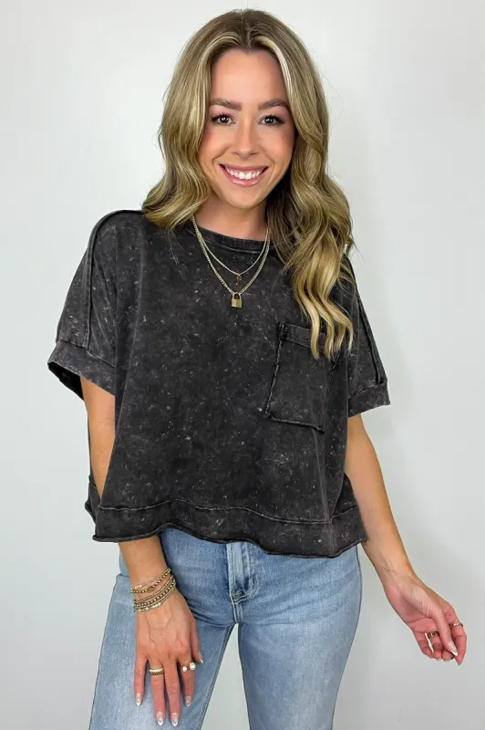 Priscillah Mineral Wash Oversized Pocket Tee - BACK IN STOCK made by Very J