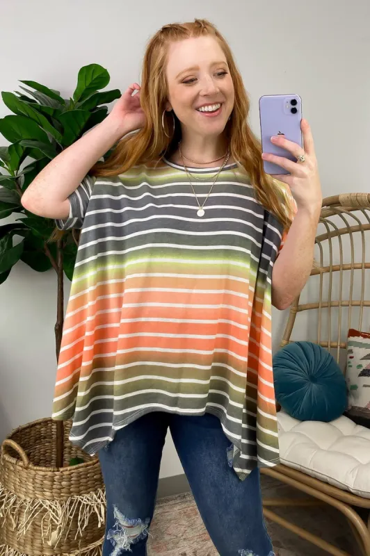 Rixo Ombre Striped Relaxed Fit Top - FINAL SALE sold by Madison + Mallory