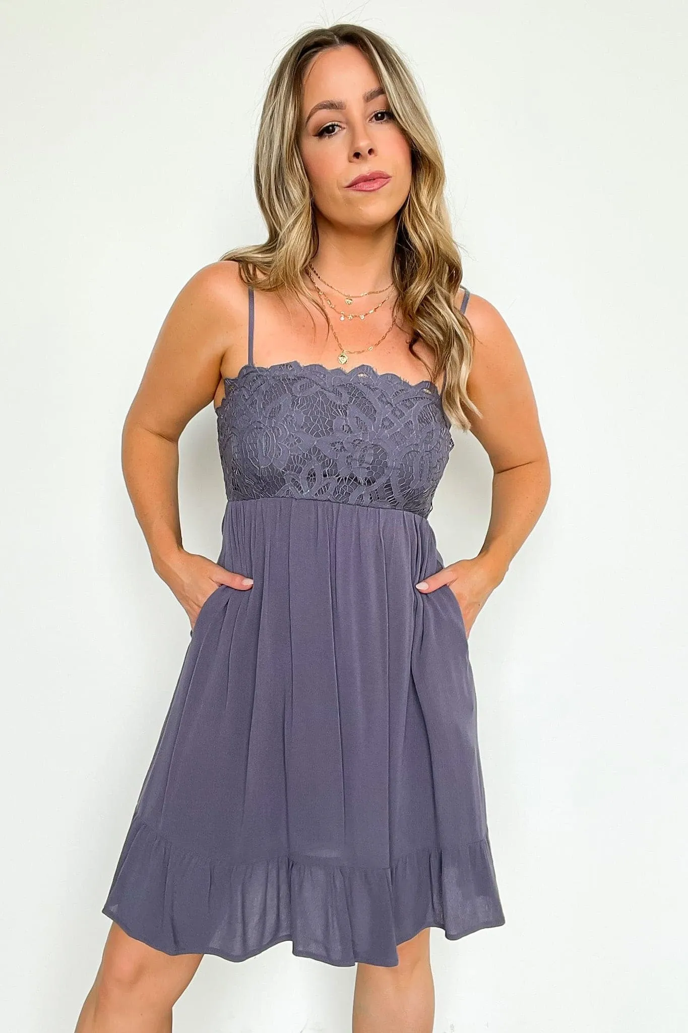 Easy Attention Lace Bodice Ruffle Dress - FINAL SALE sold by Madison + Mallory product image thumbnail 3
