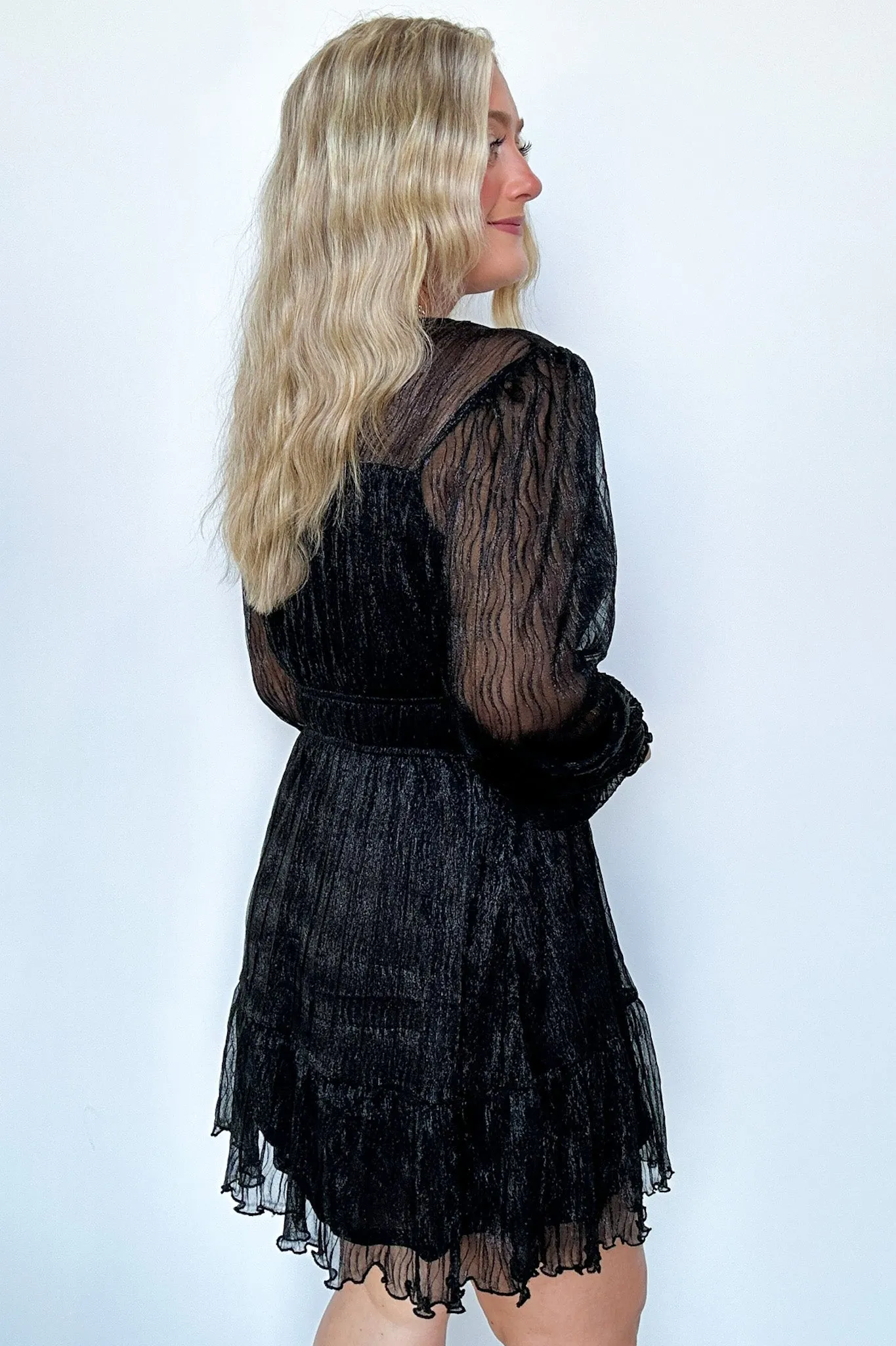 Dramatic Persona Glitter Shirred Dress - FINAL SALE sold by Madison + Mallory product image thumbnail 3