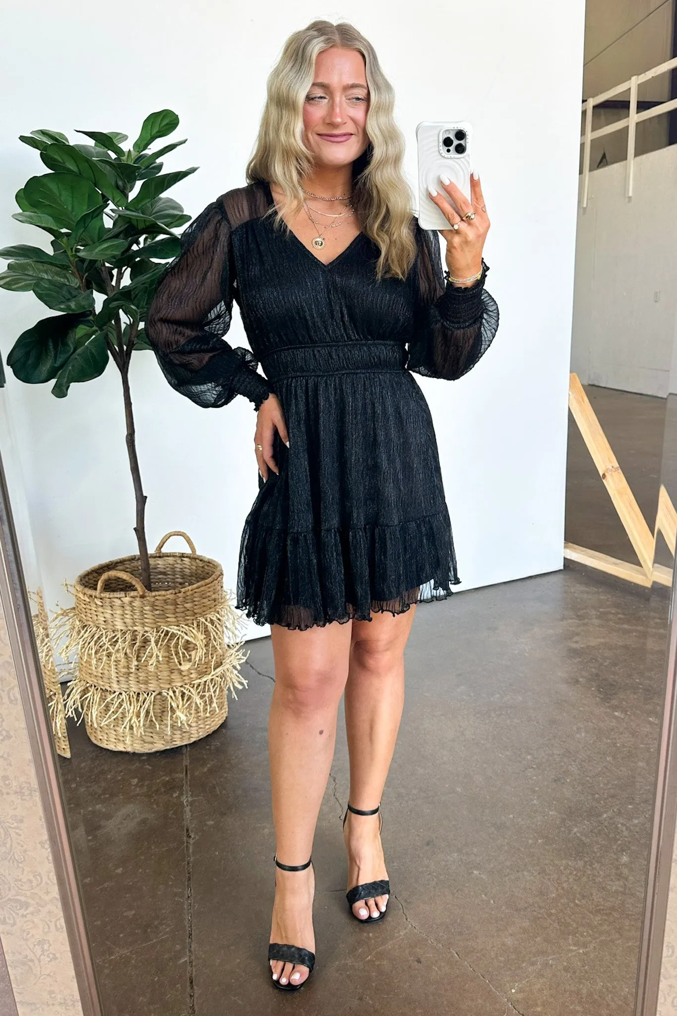 Dramatic Persona Glitter Shirred Dress - FINAL SALE sold by Madison + Mallory product image thumbnail 2