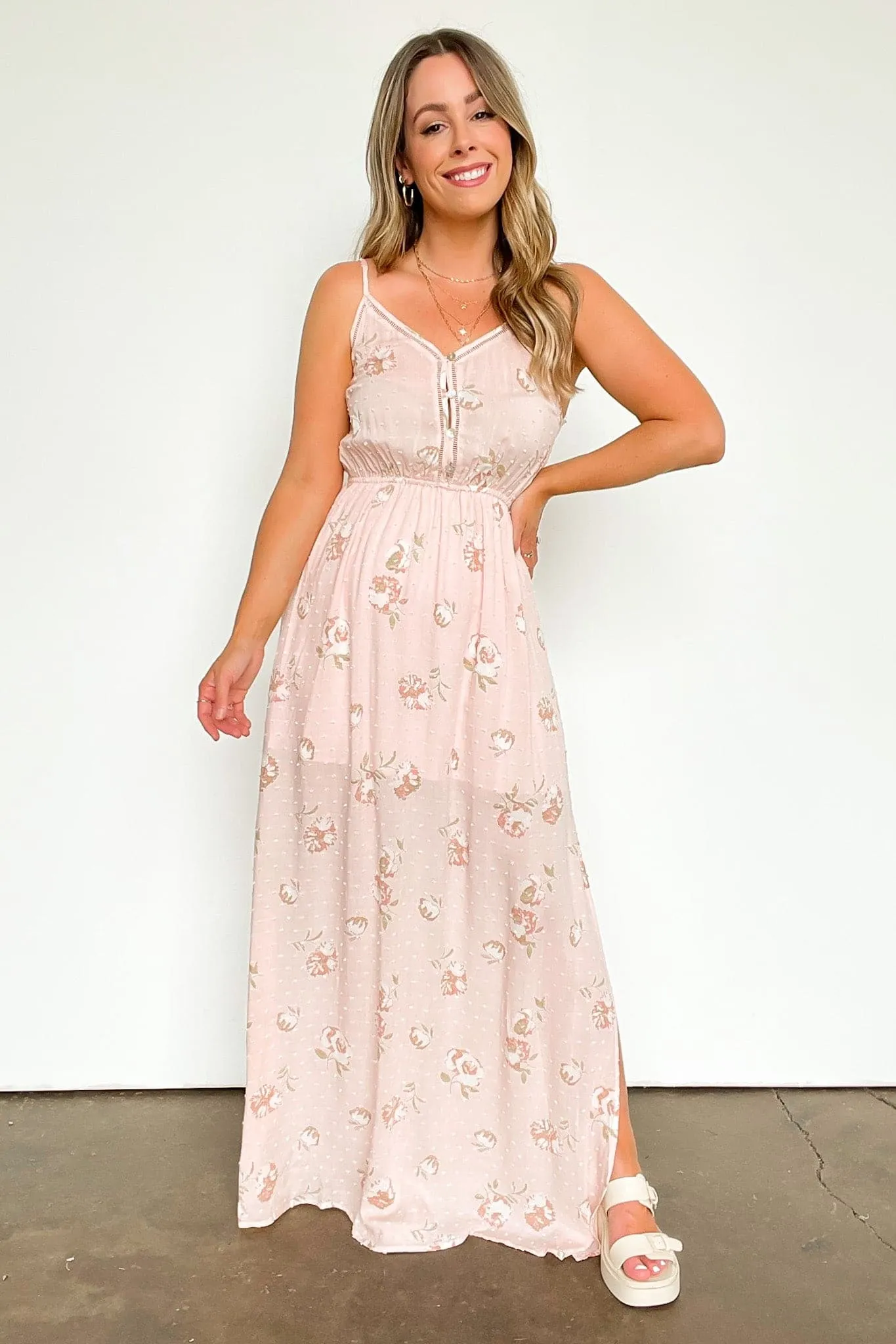 Charming Aesthetic Floral Swiss Dot Maxi Dress - FINAL SALE sold by Madison + Mallory product image thumbnail 2