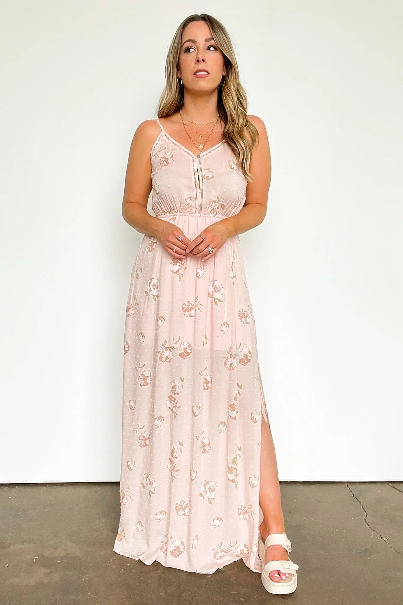 Charming Aesthetic Floral Swiss Dot Maxi Dress - FINAL SALE sold by Madison + Mallory product image thumbnail 3