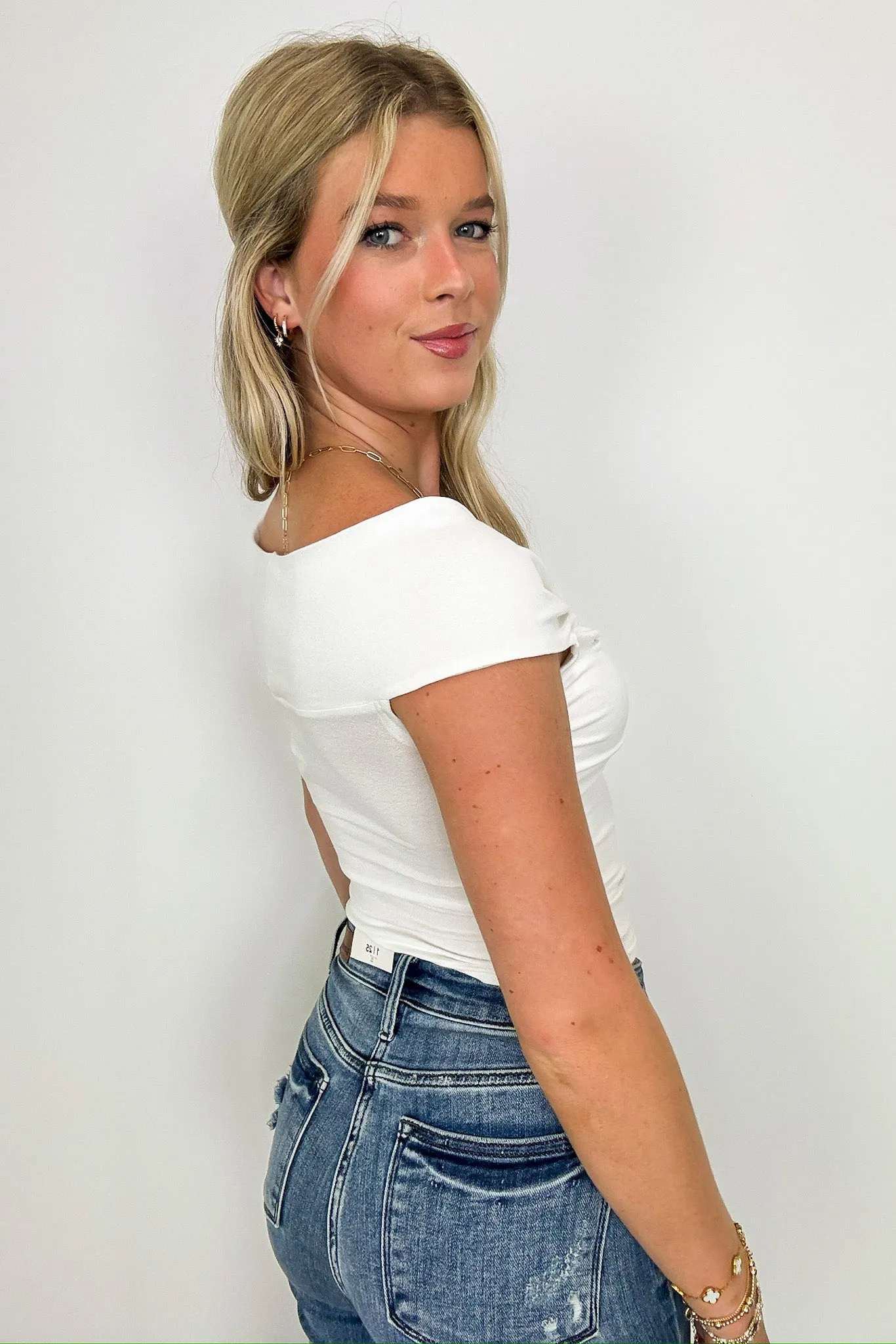 Precious Design Off Shoulder Twist Front Top - FINAL SALE sold by Madison + Mallory product image thumbnail 2