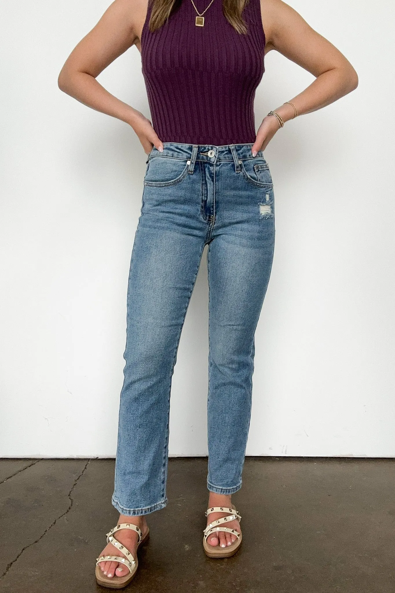 Kalina Mid Rise Slim Straight Jeans - FINAL SALE sold by Madison + Mallory product image thumbnail 2