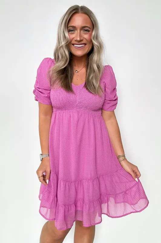Adorable Allure Textured Chiffon Tiered Dress - FINAL SALE sold by Madison + Mallory
