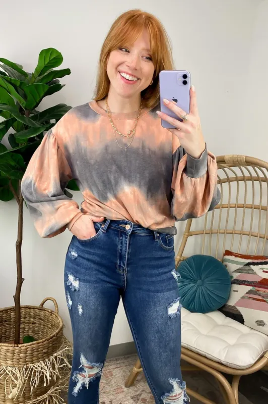 Rossmore Ombre Dye Balloon Sleeve Top - FINAL SALE sold by Madison + Mallory