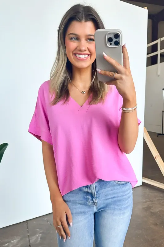 Emileigh V-Neck Relaxed Fit Top - FINAL SALE sold by Madison + Mallory