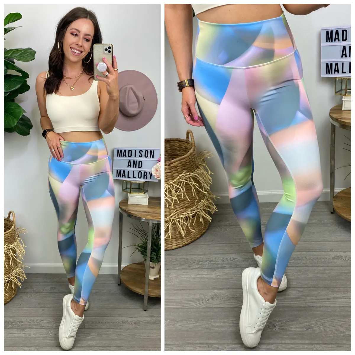 Kaleidoscope Multi Print High Waist Leggings - FINAL SALE sold by Madison + Mallory
