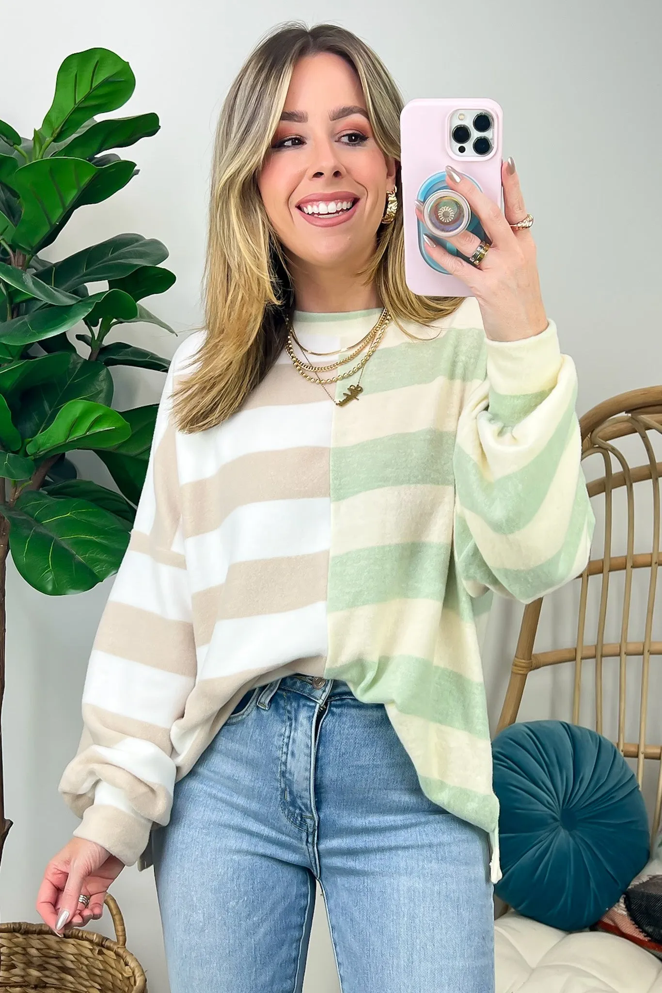 Annadale Oversized Striped Contrast Sweater - FINAL SALE sold by Madison + Mallory product image thumbnail 3