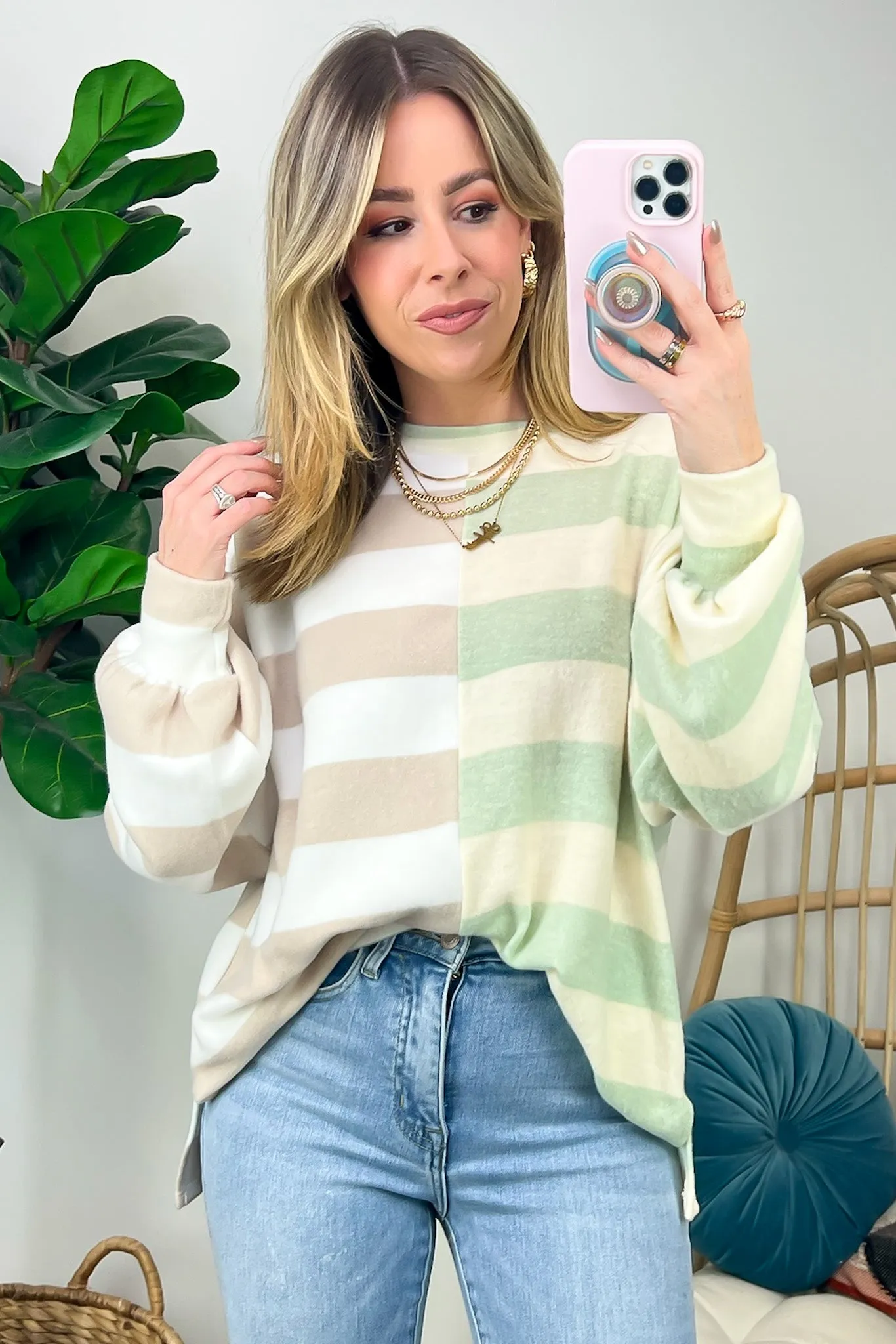 Annadale Oversized Striped Contrast Sweater - FINAL SALE sold by Madison + Mallory