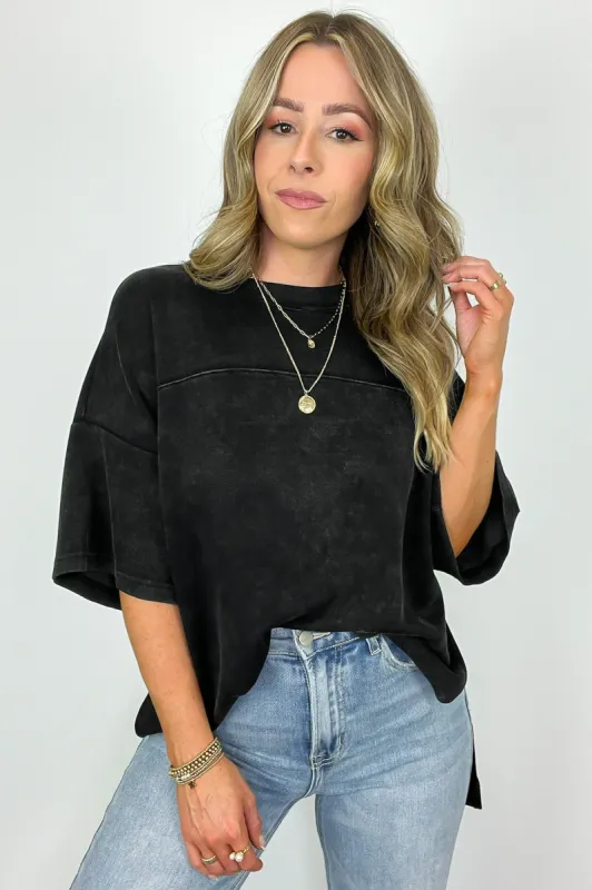Freyah Relaxed Mineral Wash Dolman Sleeve Top - BACK IN STOCK sold by Madison + Mallory