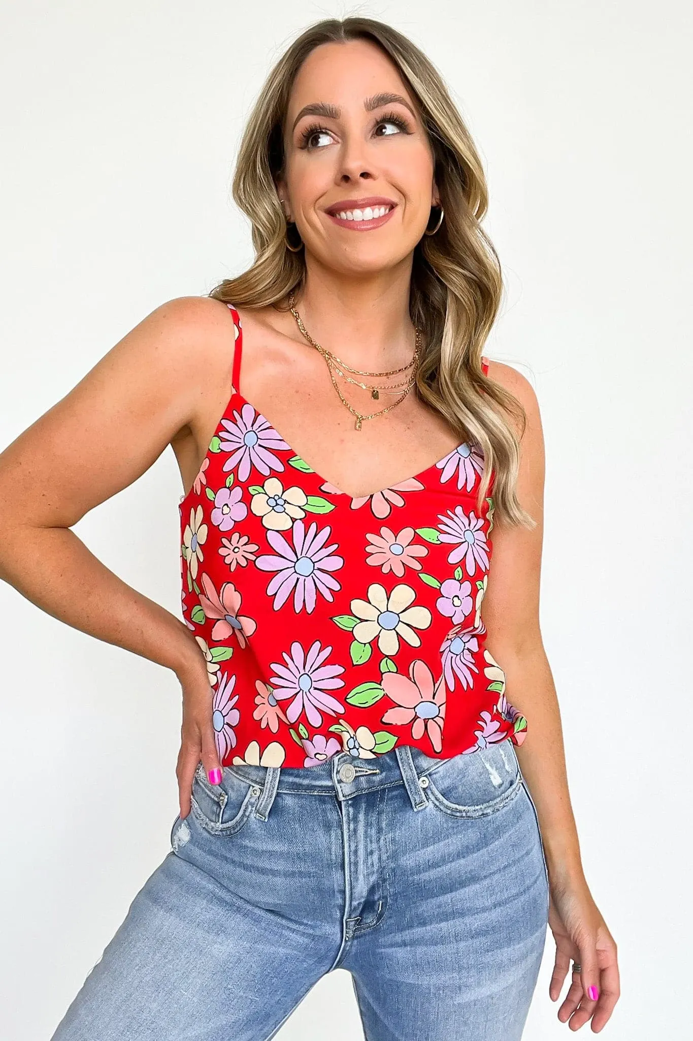 Gone Groovy Retro Floral Print Tank Top - FINAL SALE sold by Madison + Mallory