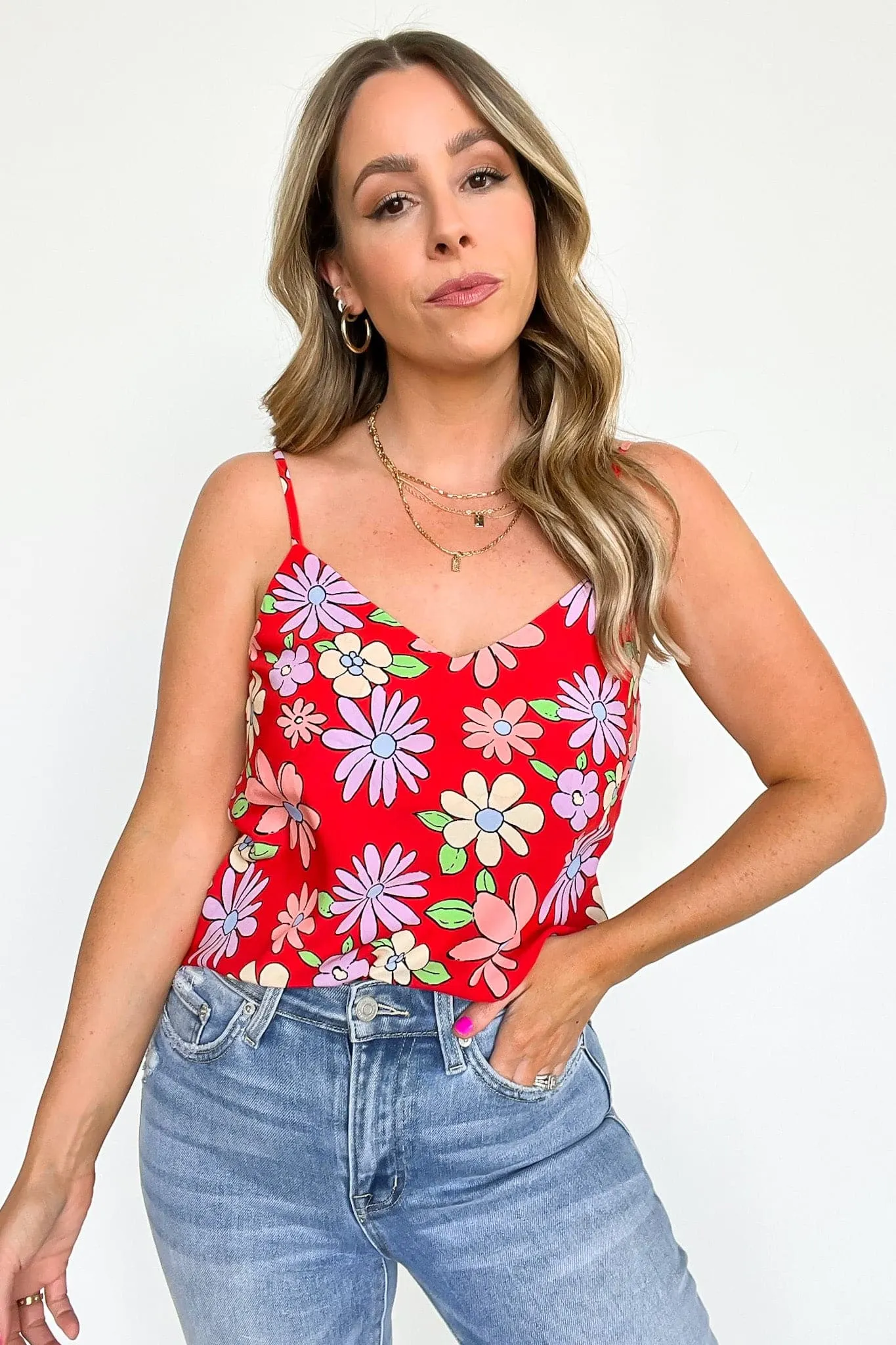 Gone Groovy Retro Floral Print Tank Top - FINAL SALE sold by Madison + Mallory product image thumbnail 3