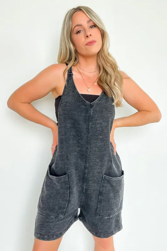 Laena Mineral Wash Lounge Jumper Romper - BACK IN STOCK sold by Madison + Mallory
