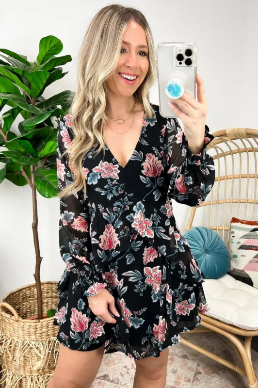 Beauty Galore Floral V-Neck Tiered Ruffle Dress - FINAL SALE sold by Madison + Mallory