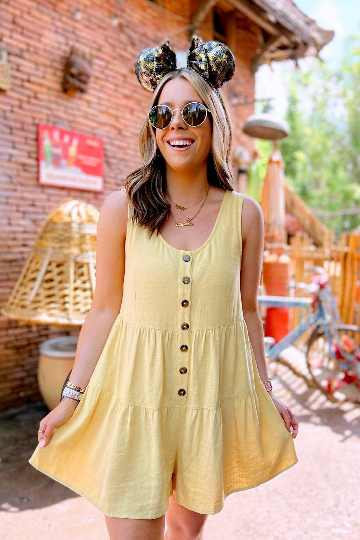 Montiel Button Down Tiered Romper - FINAL SALE sold by Madison + Mallory product image thumbnail 3