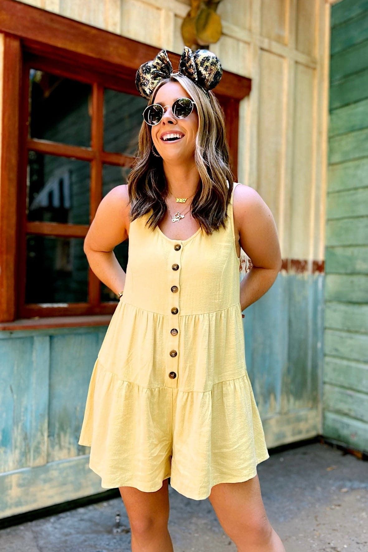 Montiel Button Down Tiered Romper - FINAL SALE sold by Madison + Mallory product image thumbnail 5