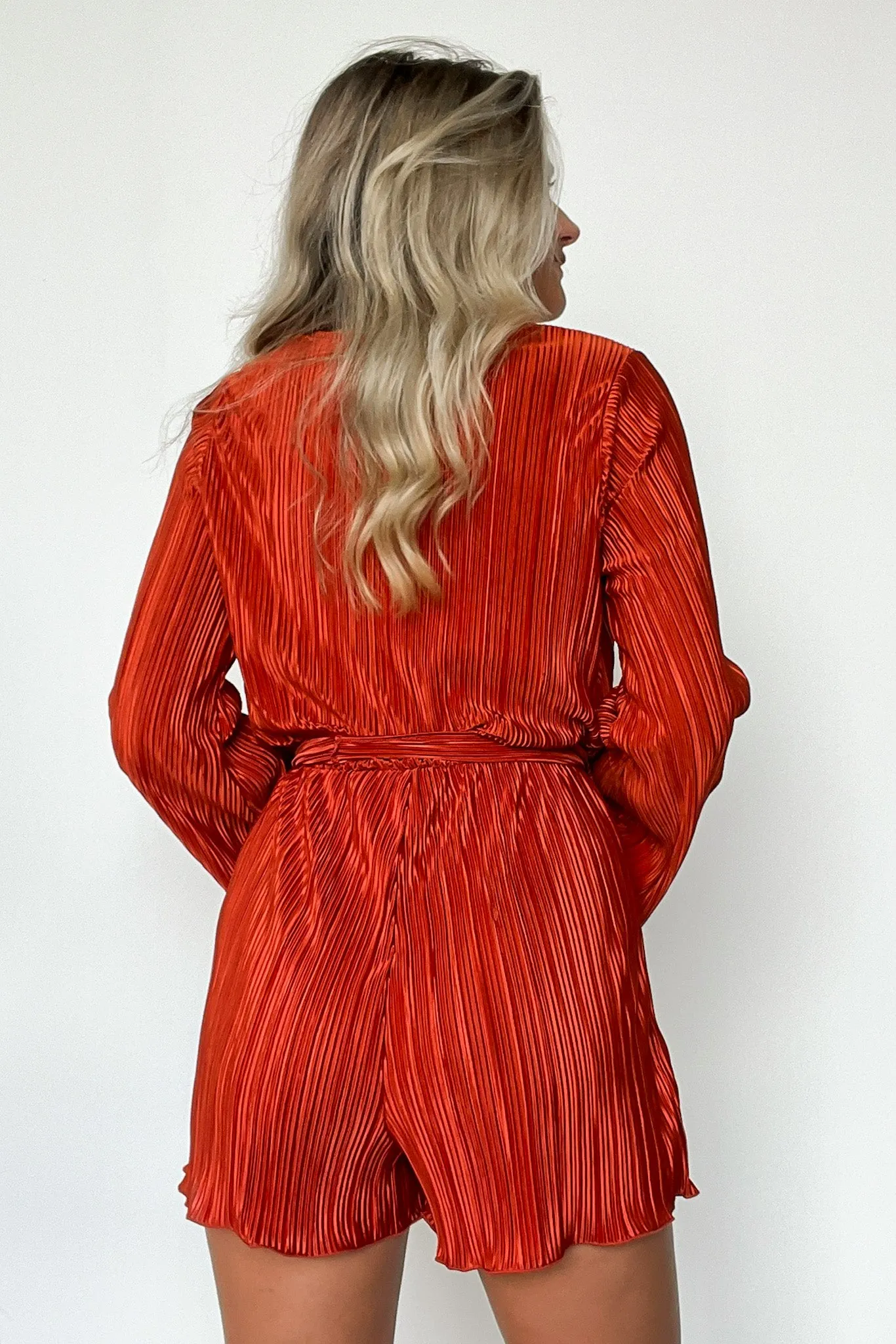 Sultry Beauty Pleated Satin Romper - FINAL SALE sold by Madison + Mallory product image thumbnail 5