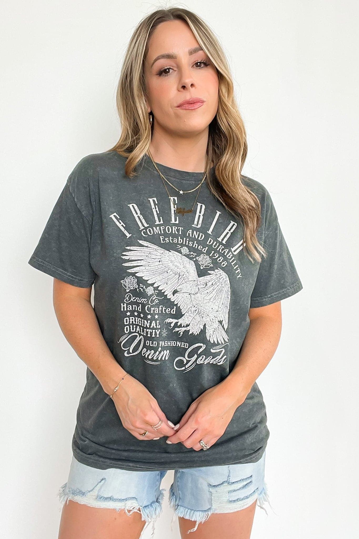 Vintage Mineral Washed Free Bird Graphic Tee - FINAL SALE sold by Madison + Mallory product image thumbnail 6