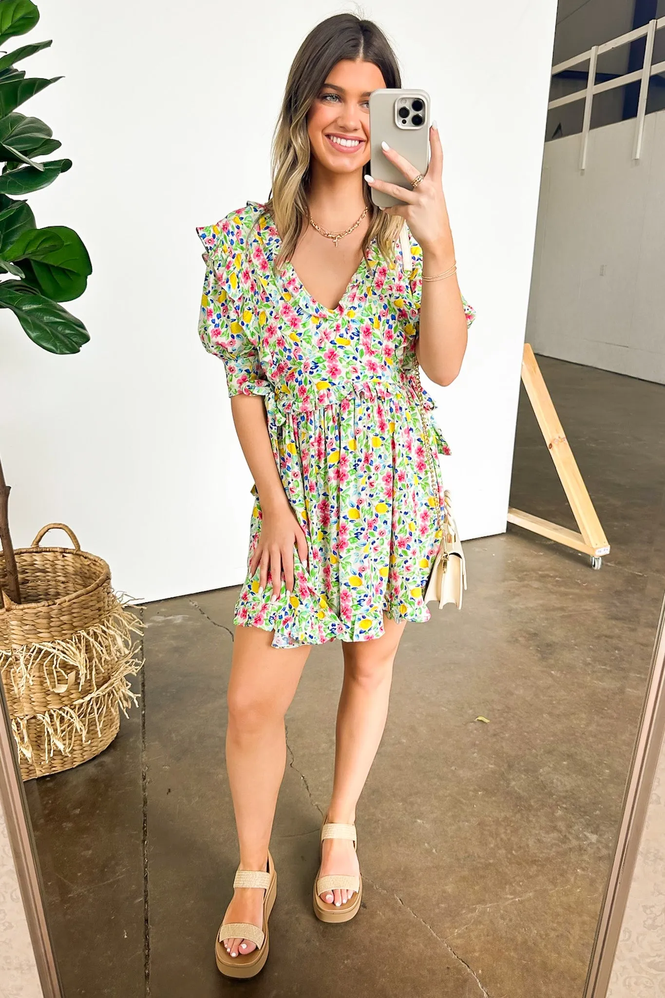 Sip on Style Ruffle Printed Dress sold by Madison + Mallory product image thumbnail 2